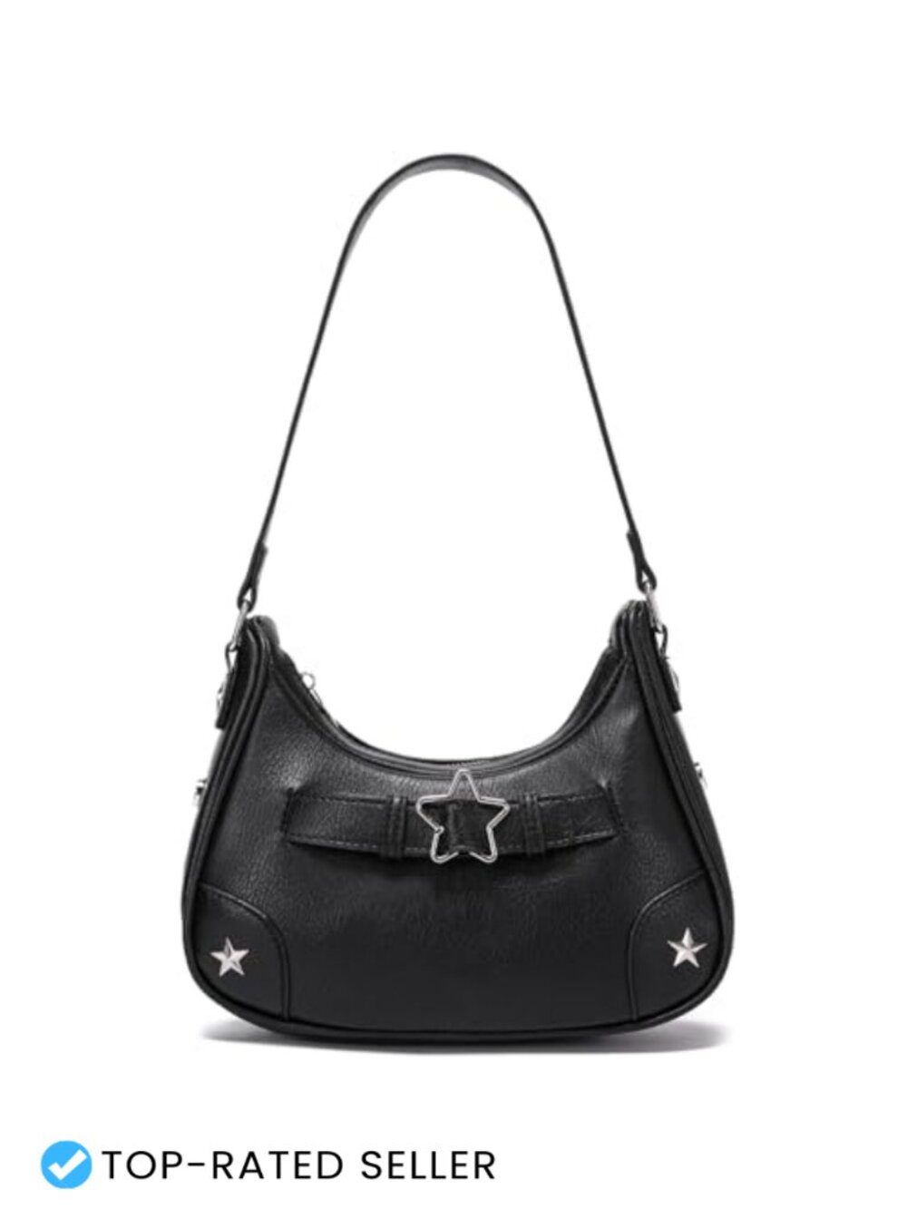 Y2K Shoulder Bag 90s Mini Underarm Purse Faux Leather Small Hobo Bag